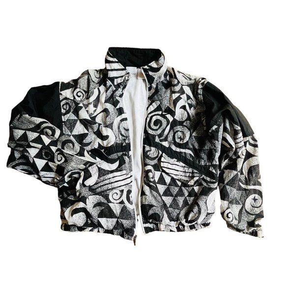 Nike Jackets & Blazers - 90s Nike Windbreaker Jacket Womens Black And White Size XSmall Women 10-12